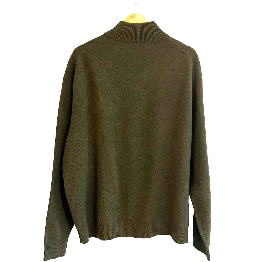 Club Room Mens 100% Lambswool Quarter Zip Sweater Size XXL Preppy Academia